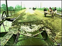 A bridge damaged in the 1991 attack on Iraq